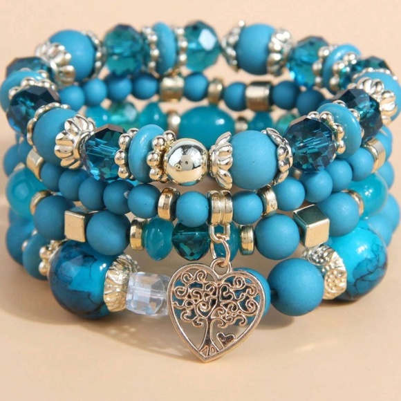 Tree of Life Heart Bead Bracelet Set - Picture 7 of 7